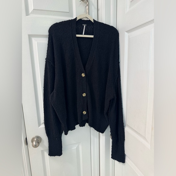 Free people Found My Friend cardigan size large in black - Picture 5 of 6